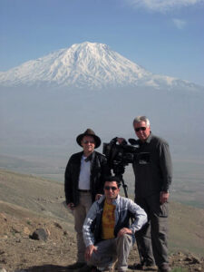 Zafer Onay, with the French Film Production team during the Noah's Ark documentary project.